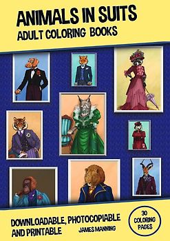 Adult Colouring Books (Animals in Suits) Deluxe Edition - Ringbound