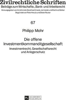 Die offene Investmentkommanditgesellschaft