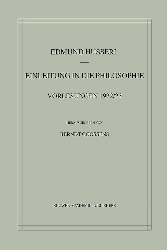 Einleitung in die Philosophie