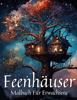 Feenhäuser Malbuch Für Erwachsene,: Malbuch für Erwachsene, Jugendliche und Kinder, entspannend und stressabbauend, Feenhäuser