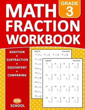 Math Fraction Workbook For grade 3 | Addition, Subtraction, Equivalent, Comparing | With Answers: Math Fractions Practice Workbook For Grade 3 With ... | Fraction Essentials Practice Workbook