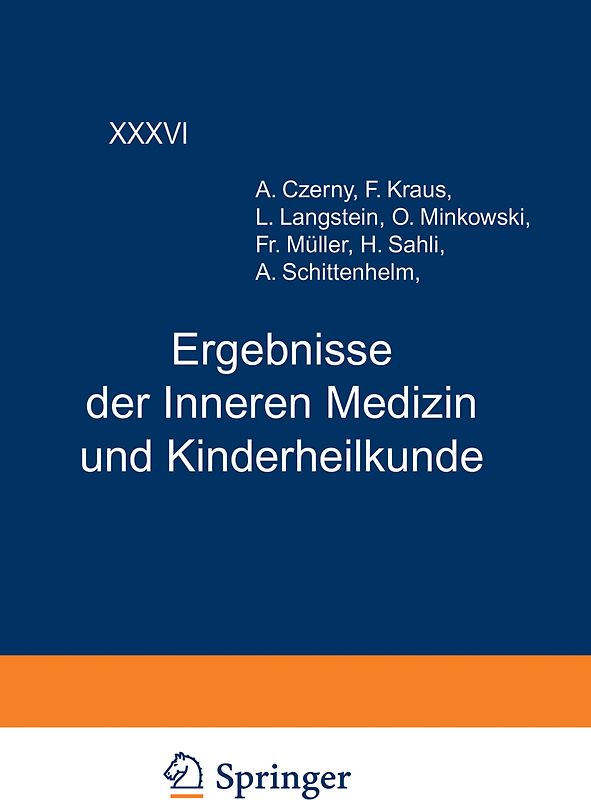Ergebnisse der Inneren Medizin und Kinderheilkunde