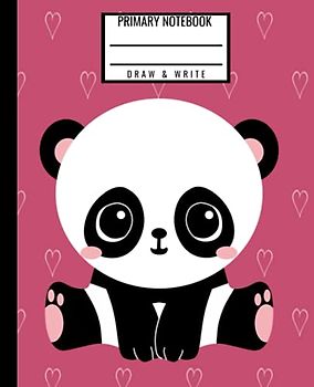 Primary Notebook Draw & Write: 100 Half Draw Half Write Pages Cute Kawaii Panda