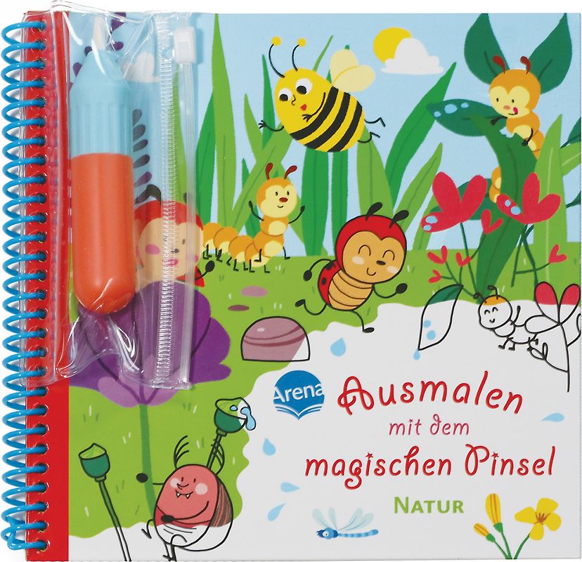 Ausmalen mit dem magischen Pinsel. Natur