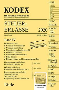 KODEX Steuer-Erlässe 2020, Band IV