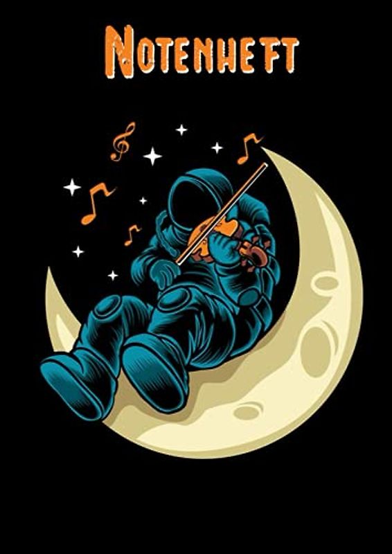 Notenheft: Notenlinienheft A4 Blanko 80 Seiten mit 9 Systemen ohne Hilfslinien | Musikheft für Geigenliebhaber | Große Lineatur - Musik Schreibheft - Leere Notensysteme