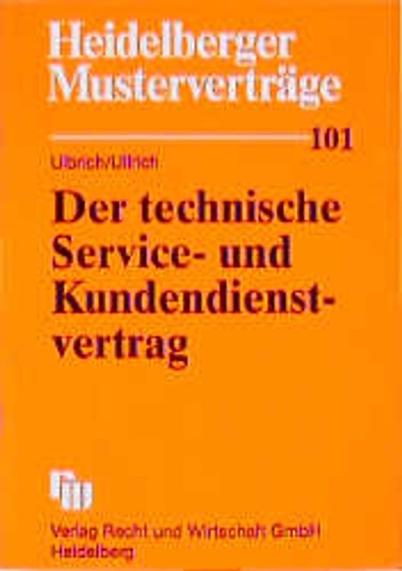 Der technische Service- und Kundendienstvertrag
