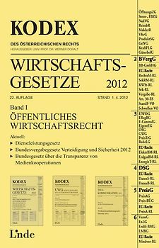KODEX Wirtschaftsgesetze Band I, 2012