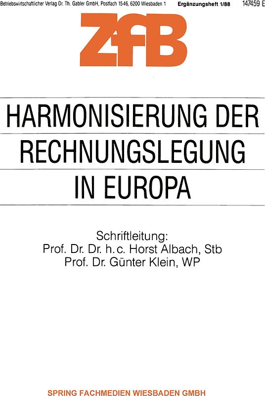 Harmonisierung der Rechnungslegung in Europa