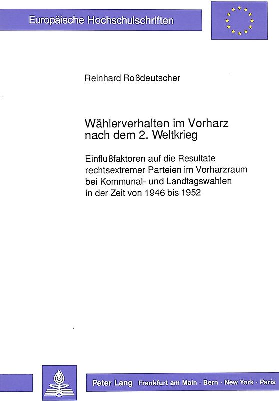 Wählerverhalten im Vorharz nach dem 2. Weltkrieg