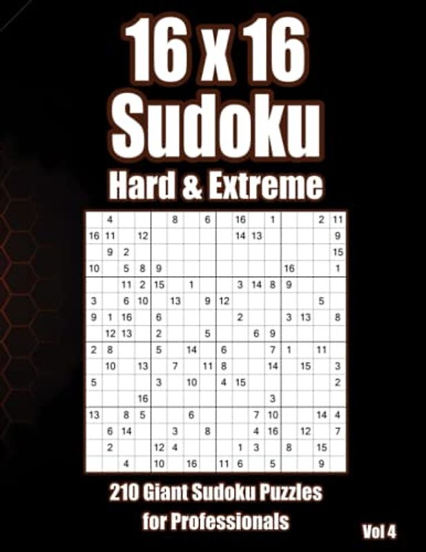 16 x 16 Sudoku Puzzles: Hard & Extreme Sudoku Book for Adults