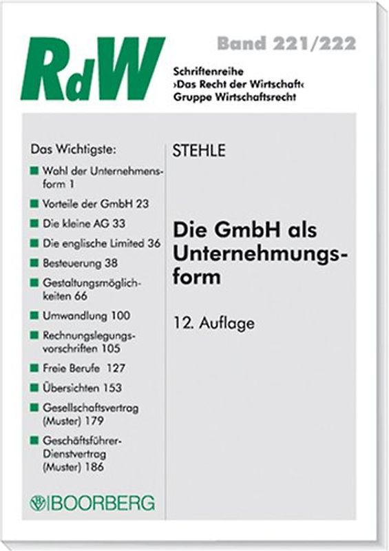 Die GmbH als Unternehmungsform