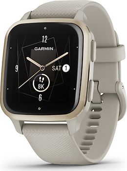 Garmin Venu Sq 2 Music 40 mm gold am Silikonarmband grau [Wi-Fi]