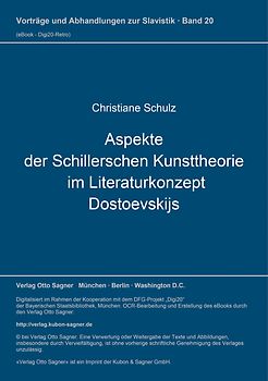 Aspekte der Schillerschen Kunsttheorie im Literaturkonzept Dostoevskijs
