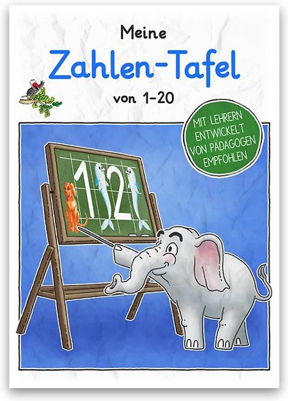 Meine Zahlen-Tafel von 1-20 in Grundschrift. Schreiblernheft in DINA 4, auf 120g/m² Zeichenkarton