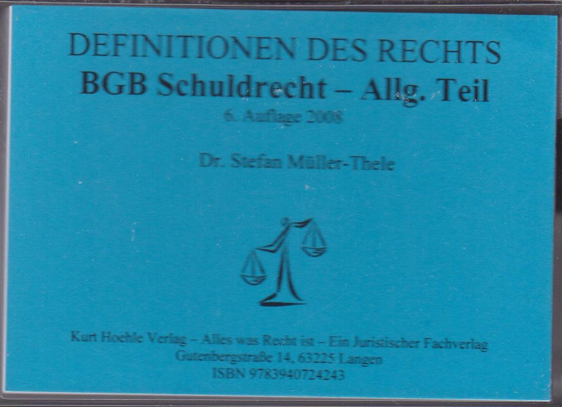 BGB Schuldrecht - Allgemeiner Teil
