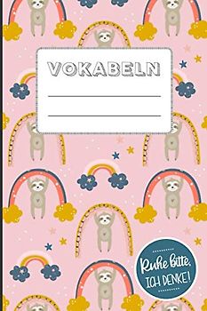 Fremdsprachen lernen | Vokabeln: 120 Seiten DIN A5, 2 Spalten und Teilungslinie, Vokabelheft für Sprachen | Englisch, Französisch, Spanisch, Latein | Faultier rosa
