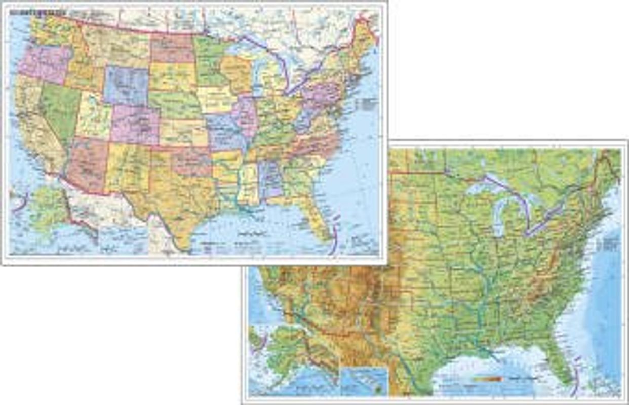 USA physisch /politisch. DUO-Schreibunterlage