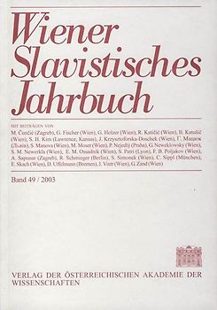 Wiener Slavistisches Jahrbuch / Wiener Slavistisches Jahrbuch Band 49/ 2003