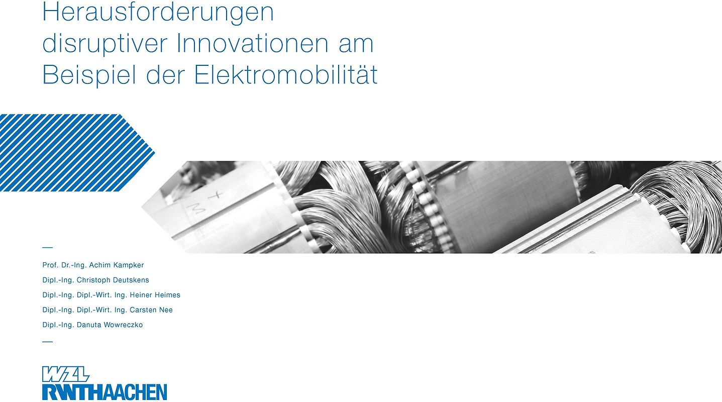 Herausforderungen disruptiver Innovationen am Beispiel der Elektromobilität.