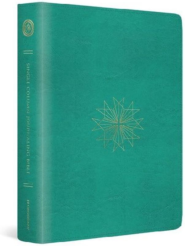 ESV Single Column Journaling Bible (Trutone, Teal, Resplendent Cross Design)