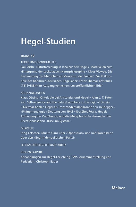 Hegel-Studien Band 32