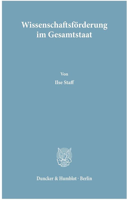 Wissenschaftsförderung im Gesamtstaat.