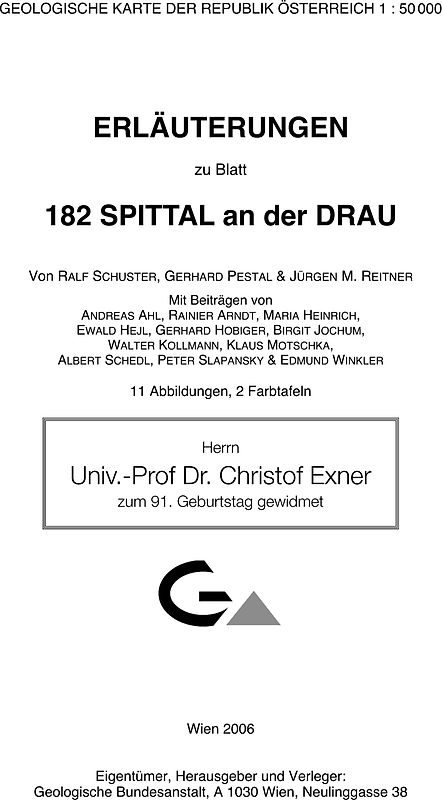 Erläuterungen zu Blatt 182 Spittal an der Drau