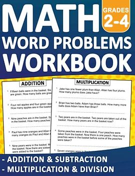 Math Word Problems Workbook For Grades 2-4 Addition,Subtraction,Multiplication and Division With 1000 Exercises: Math Word Problems For 2nd Grade,3rd ... | Math Word Problems For kids ages 7-10