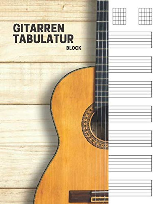 Gitarren tabulatur block: 7 Tabulator Zeilen pro Seite, 6 Gitarren Akkorddiagramme pro Seite. Ideal für musiker, gitarristen oder musiklehrer.(110 ... A4, Gitarren Tabs, tabulatur, tab heft)