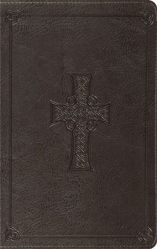 ESV Thinline Bible, Red Letter (Trutone, Charcoal, Celtic Cross Design)