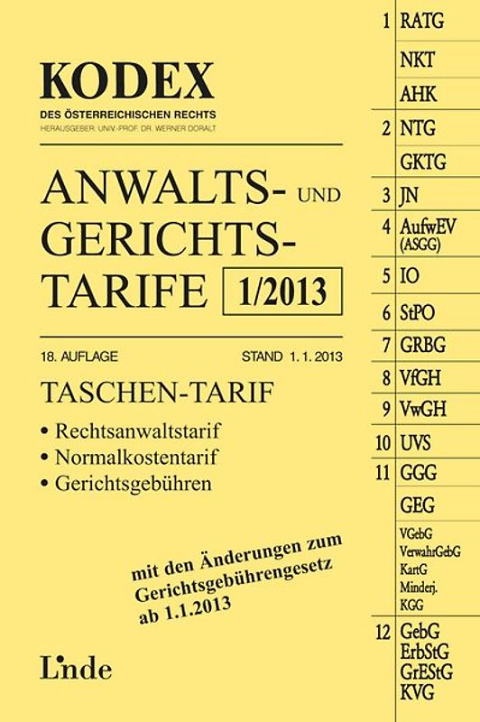 KODEX Anwalts- und Gerichtstarife 1/2013