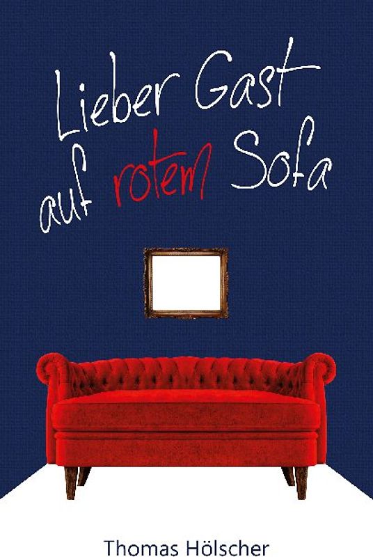 Lieber Gast auf rotem Sofa