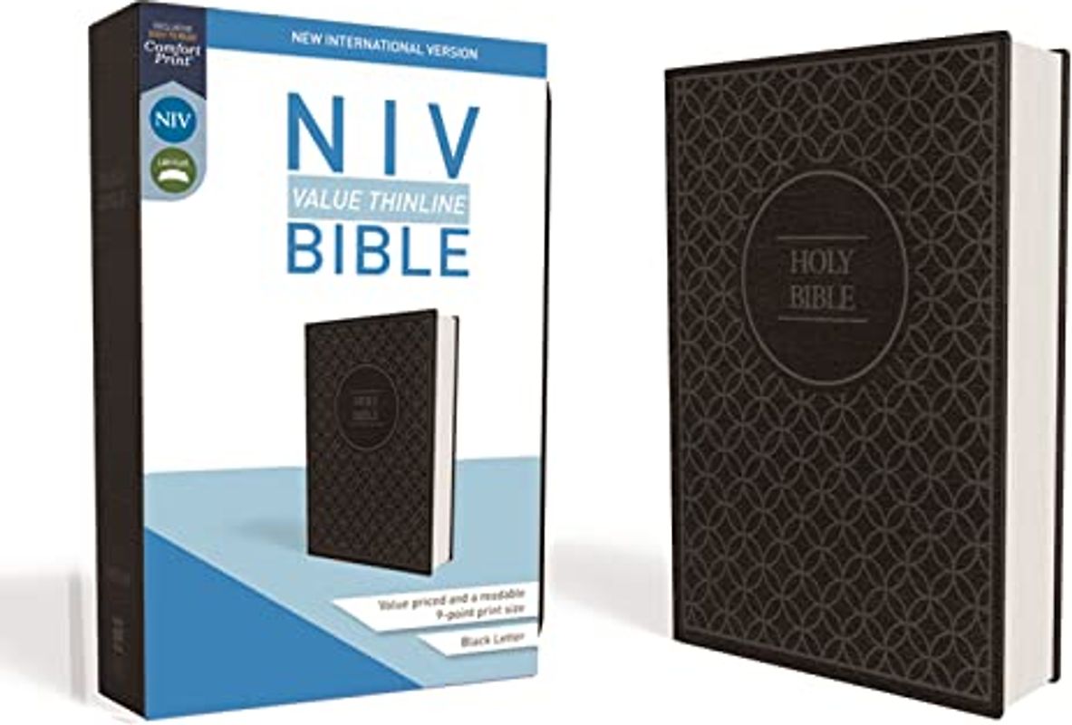 NIV, Value Thinline Bible, Imitation Leather, Gray/Black