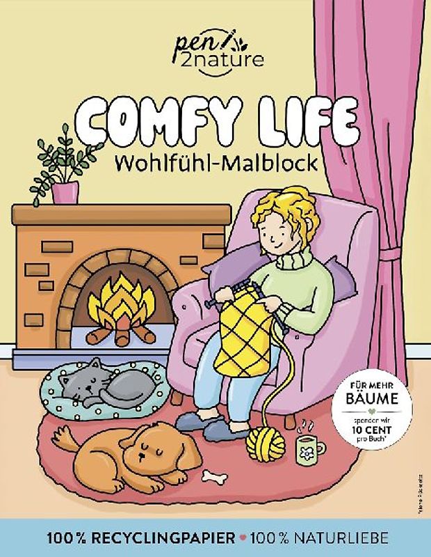 Comfy Life: Wohlfühl-Malblock Cozy Coloring | Ausmalen und entspannen