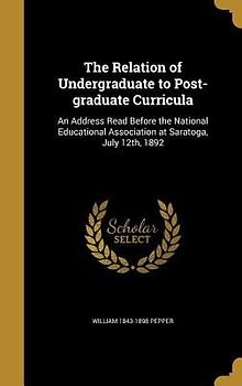 The Relation of Undergraduate to Post-graduate Curricula