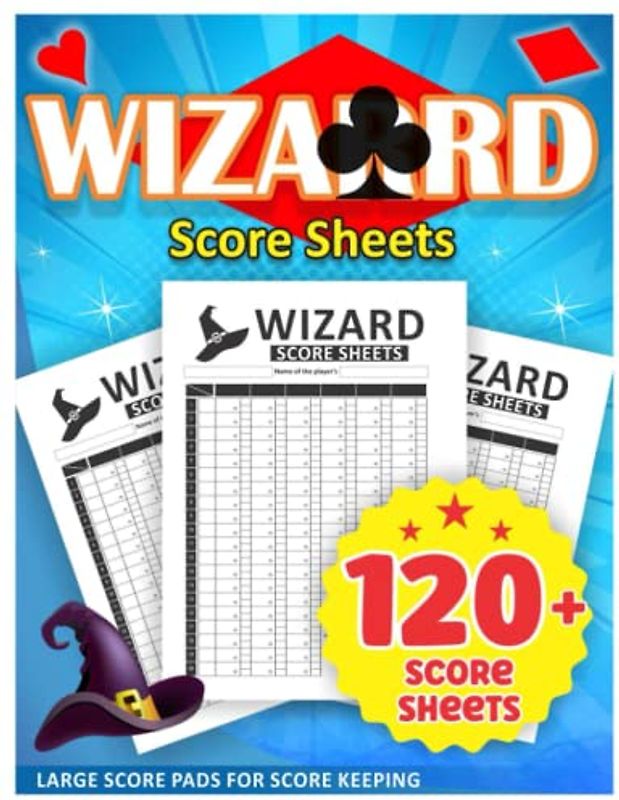 Wizarrd Score Sheets: Large Print Score Pads with 120+ Pages for Scorekeeping