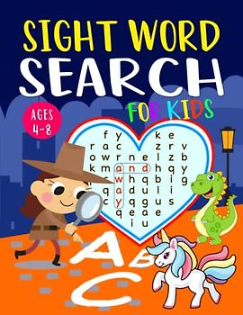 Sight Word Search for Kids: Activity Book for Children Ages 4-8, Sight word learning by Puzzle, and Images Coloring