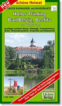 Große Radwander- und Wanderkarte Hoher Fläming, Bad Belzig, Beelitz und Umgebung