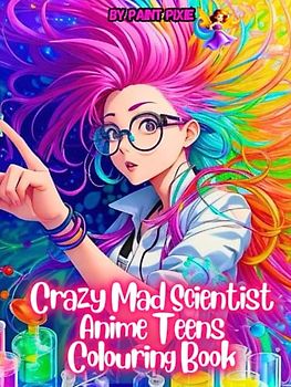 Crazy Mad Scientist Anime Teens Colouring Book