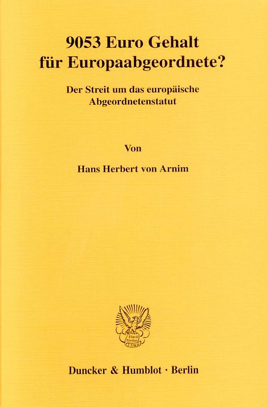 9053 Euro Gehalt für Europaabgeordnete?