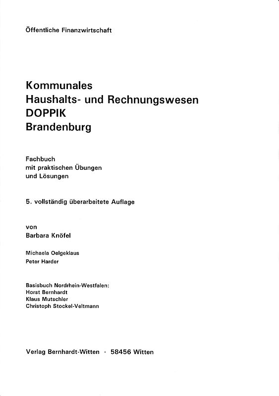 Kommunales Haushalts- und Rechnungswesen DOPPIK Brandenburg