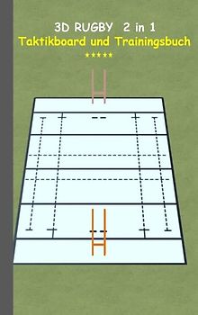 3D Rugby 2 in 1 Taktikboard und Trainingsbuch