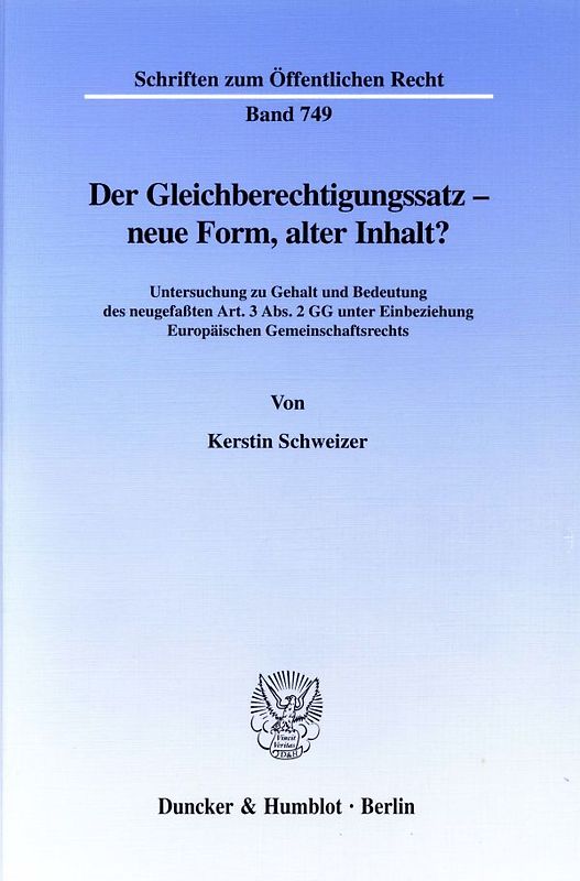 Der Gleichberechtigungssatz - neue Form, alter Inhalt?