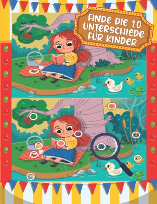 Finde Die 10 Unterschiede Für Kinder: Ein Buch mit versteckten Bildern, lustige Aktivitäten für Kinder im Alter von 5 bis 12 Jahren, mit Lösungen.