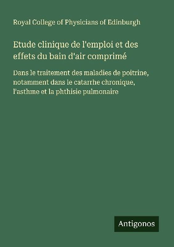 Etude clinique de l'emploi et des effets du bain d'air comprimé