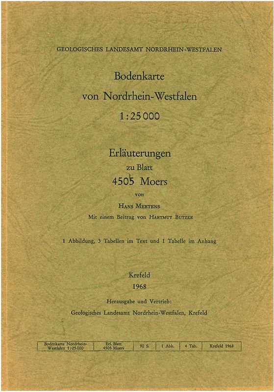Bodenkarten von Nordrhein-Westfalen 1:25000 / Moers