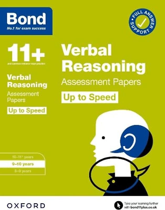 Bond 11+ Verbal Reasoning Up to Speed Assessment Papers with Answer Support 9-10 Years (for GL Assessment & other 11 plus exams)
