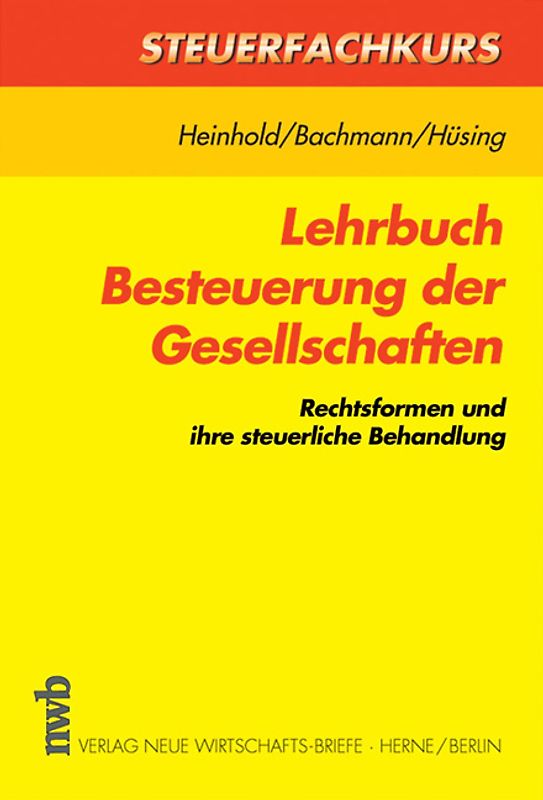 Lehrbuch Besteuerung der Gesellschaften