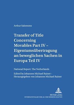 Transfer of Title Concerning Movables Part IV